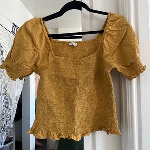 Madewell Blouse, mustard, size S, but large for me